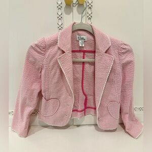 Lilly Pulitzer Pink Searsucker Blazer little girl 8
